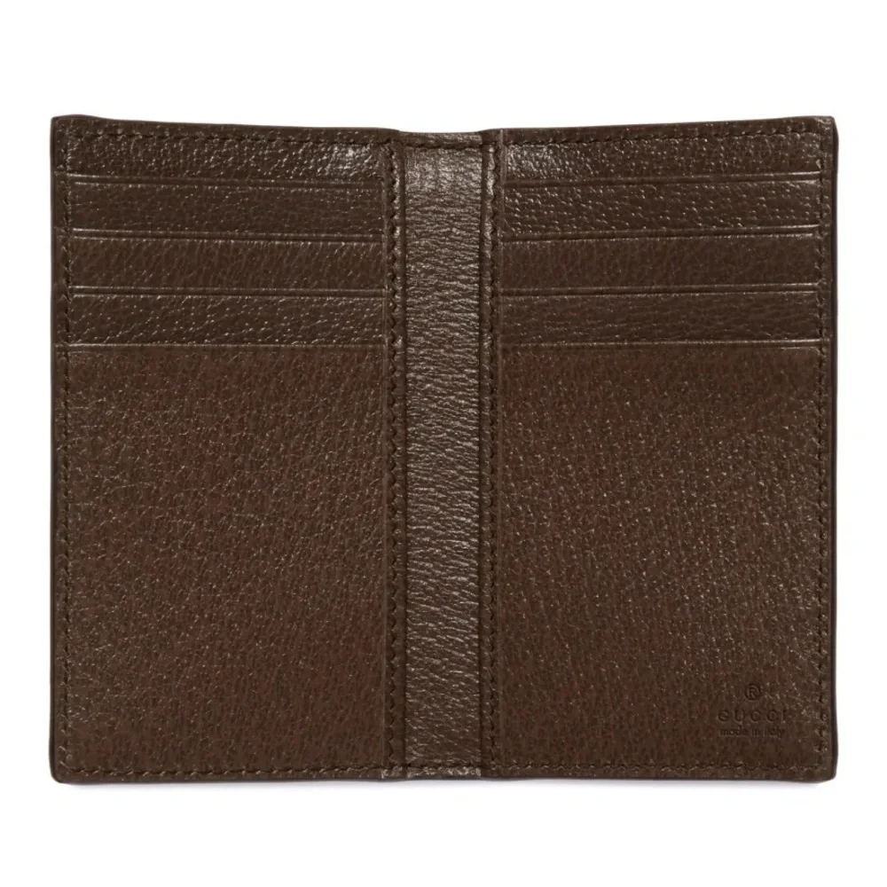 Gucci Beige and Brown Card Holder with Green-Red Stripe - Picture 4 of 14